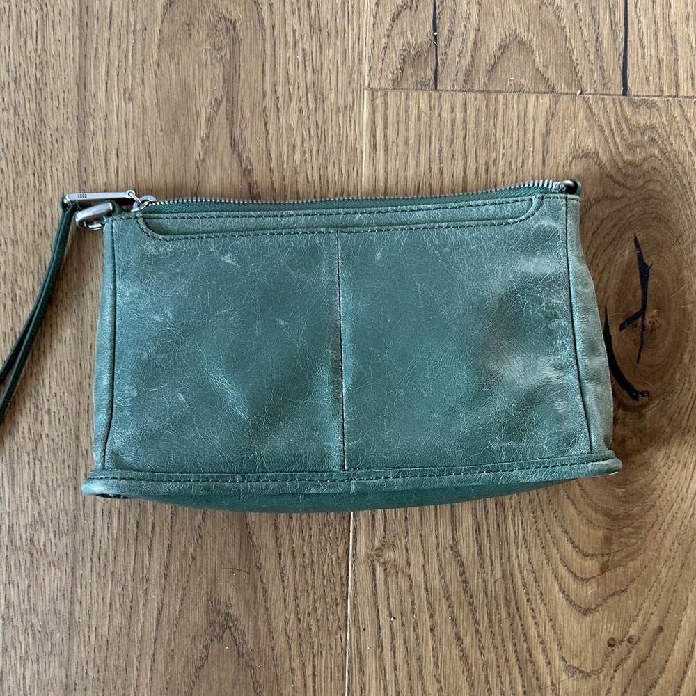Green Leather Wristlet
